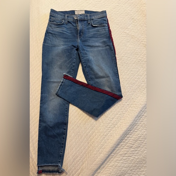 Current/Elliott Denim - Current/Elliott Blue Jeans with Red Accents